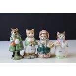 Four Beswick Beatrix Potter's Figures ' Simpkin ', ' Ginger ' , ' Ribby ' and ' Cousin Ribby '