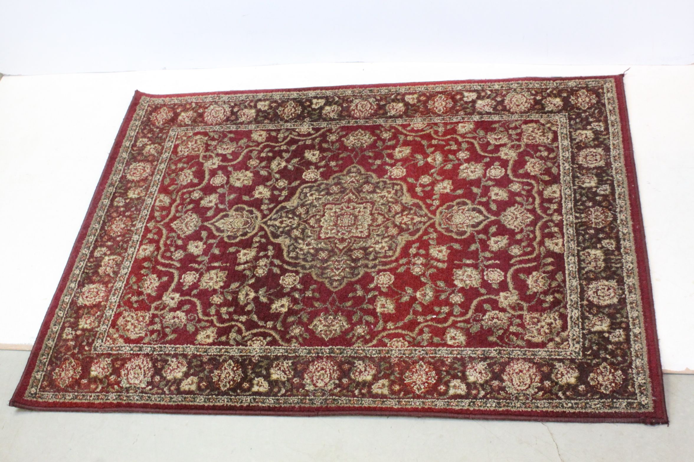 Modern Red Ground Oriental Style Rug, 170cms x 120cms