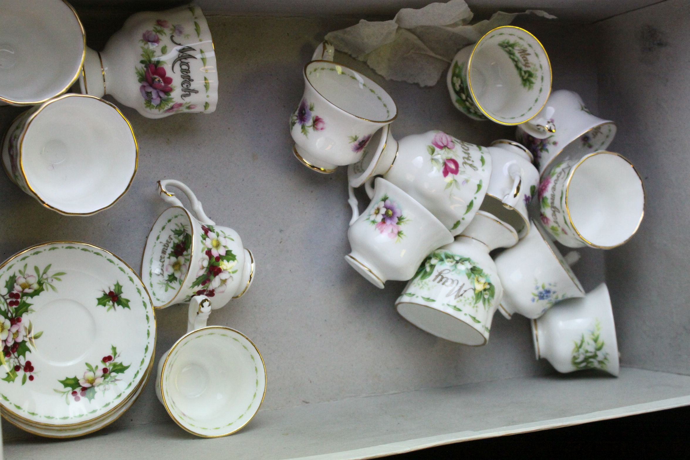 Set of Twelve Royal Albert ' Flowers of the Month ' Egg Cups together with Twelve Royal Albert ' - Image 4 of 4