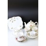 A Royal Doulton Bushflowers teaset ,Royal Albert cups and saucers etc.