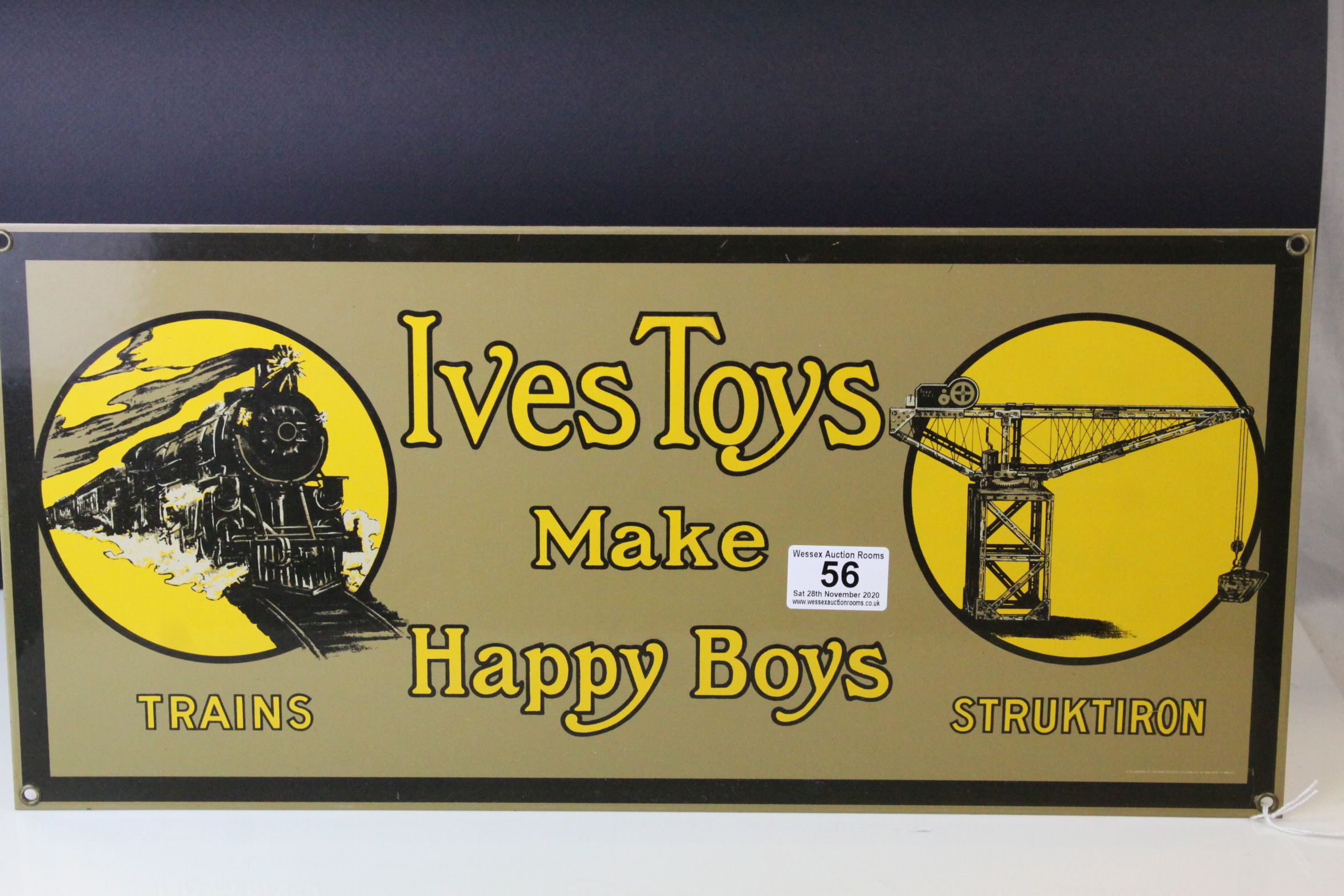 Enamel Sign ' Ives Toys make Happy Boys '
