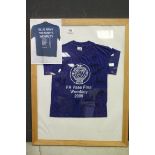 A framed and glazed F A Vase final 2000 Child's Chippenham Town signed football shirt.