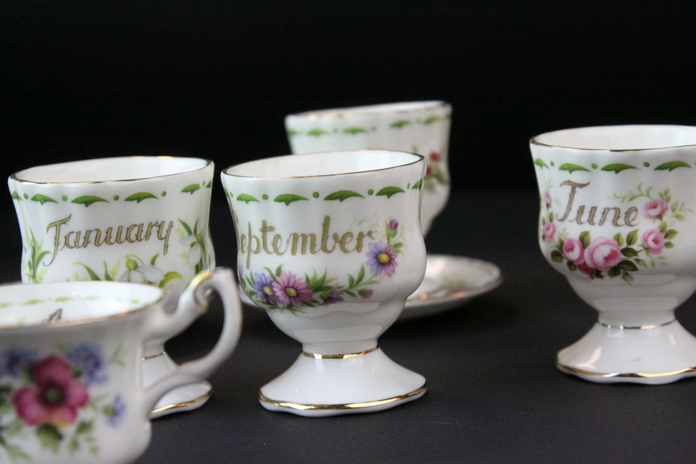 Set of Twelve Royal Albert ' Flowers of the Month ' Egg Cups together with Twelve Royal Albert ' - Image 2 of 4