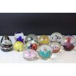 Quantity of Paperweights to include Caithness Myraid, Island Studio Guernsey, etc