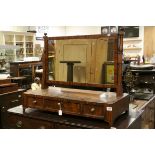 Large Early 19th century Mahogany Rectangular Swing Dressing Mirror, the base with three drawers,