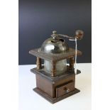 Vintage Wooden Coffee Grinder, 22cms high