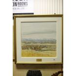 Oil Painting on Canvas, Extensive Landscape Scene, with plaque to frame ' With heart felt