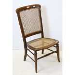 Victorian Beech Chair with Cane Seat and Back