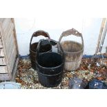 Three Wooden Well Buckets, 62cms high