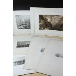 A quantity of unframed JMW Turner engravings to include Val d Aosta signed in pencil.
