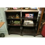 Pair of Dwarf Mahogany Waterfall Bookcase in the Regency Manner