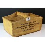 Wooden Trug marked to the sides ' Edmund Harman, Purveyoys of High Quality Game, Burford ', 34cms