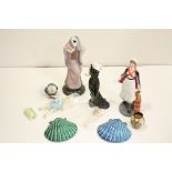 A quantity of ceramics to include Royal Doulton Nurse, Royal Worcester Home time and Lladro Geisha