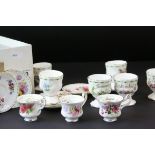 Set of Twelve Royal Albert ' Flowers of the Month ' Egg Cups together with Twelve Royal Albert '