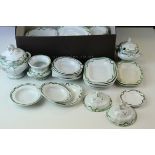 Victorian Ceramic Part Child's Green and White Dinner Service, approx. 45 pieces including Meat