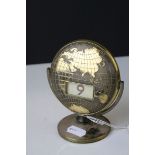 Mid 20th century Flip over Desk Calendar in the form of the World, 12cms high