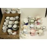 Large quantity of ceramic shaving mugs.