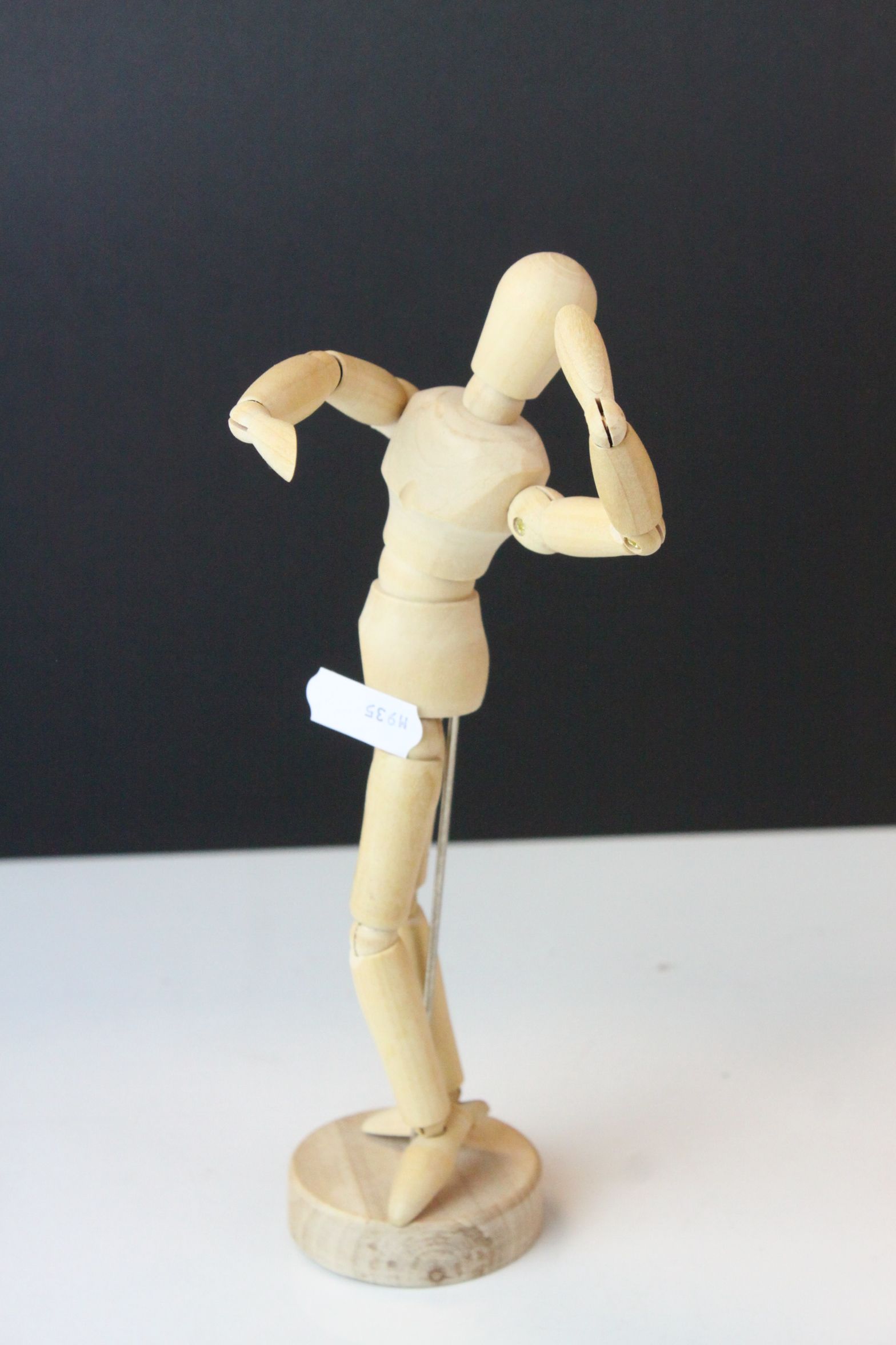 Four Wooden Articulated Artist's Dummy Figures, largest 33cms high - Image 3 of 4