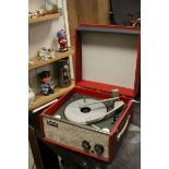 Retro Red Cased ' Dansette Monarch ' Portable Record Player (good working order at time of