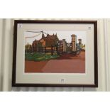 H J Jackson (born 1938) Signed Limited Edition Linocut Lithograph Print ' The Gatehouse ', no. 20/