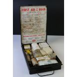 Early to Mid 20th century Black Metal ' Motorist's First Aid Case ' retailed by Boots the