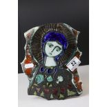 Wye Studio Pottery Wall Plaque depicting the Madonna with Child, probably by Adam Dworski but just