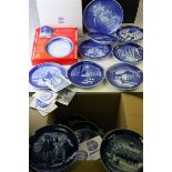 Collection of approximately 30 Royal Copenhagen Christmas Plates dating from 1970 and into the