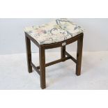 Early 20th century Dressing Stool, the cane concave seat (a/f), 47cms wide x 50cms high