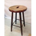 Mid 20th century Machinist's / Laboratory / School Industrial Stool with circular seat, 54cms high