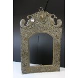 Indian Ornate Pierced Brass Picture Frame with Peacocks and Elephants, 48cms x 30cms