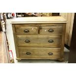 19th century Chest of Two Short over Two Long Drawers with Metal Cup Handles, 90cms wide x 78cms