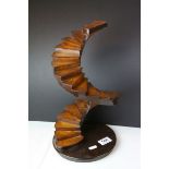 Wooden Apprentice Piece Style Model of a Spiral Staircase on stand, 36cms high