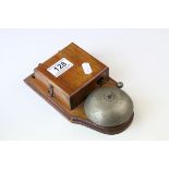 Early 20th century Wooden Cased Single Electric Servant's Bell, 20cms high