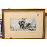 A framed and glazed David Shepherd elephant Print signed in pencil.