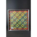 Victor Vasarely Abstract print with label verso.