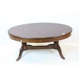 Mahogany Effect Oval Coffee Table, 98cms long x 45cms