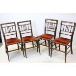 Set of Four Edwardian Dining Chairs with Turned Spindle Splats