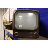 Mid 20th century Retro Bush Television, Brown Bakelite Case, model no. TV.62, 40cms high x 41cms