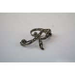 Silver and Marcasite Brooch in the form of the Letter R