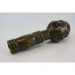 Brass Bronze Four Faced Buddha Walking Stick Handle