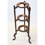 Edwardian Mahogany Three Tier Plate / Cake Stand, 88cms high