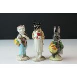 Three Beswick Beatrix Potter's Figures ' Pickles ', ' Susan ' and ' Little Black Rabbit '