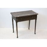 George II Oak Side Table with drawer, raised on four turned tapering legs and pad feet, 82cms wide x