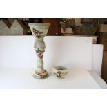 Capodimonte Style Ceramic Jardiniere on Stand