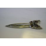 Silver Bookmark with Butterfly Finial