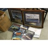 Collection of Titanic Memorabilia to include Pictures, Books, T-Shirt, etc