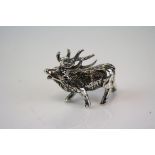 Cast Silver Figure of a Rutting Stag