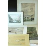 5 19th century Watercolours and Pen & Ink Pictures plus one Mid 20th century Watercolour of