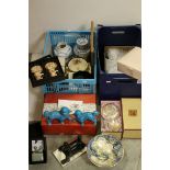 A large quantity of sundries in two boxes to include boxed Oriental bowls and chopsticks,ginger
