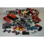 32 Dinky diecast models to include Corgi, Dinky, Matchbox etc plus 4 x Guiloy Motorbikes